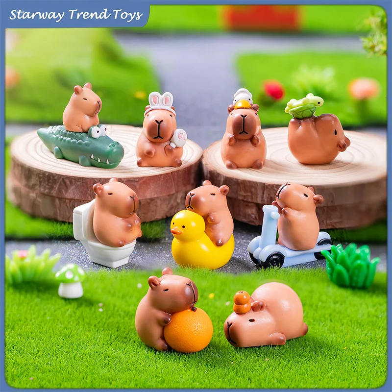 

Фигурка капибары, милая настольная игрушка для снятия стресса для офиса, эмоциональная поддержка, декор в виде животного, капитанский декор, подарок для тревоги