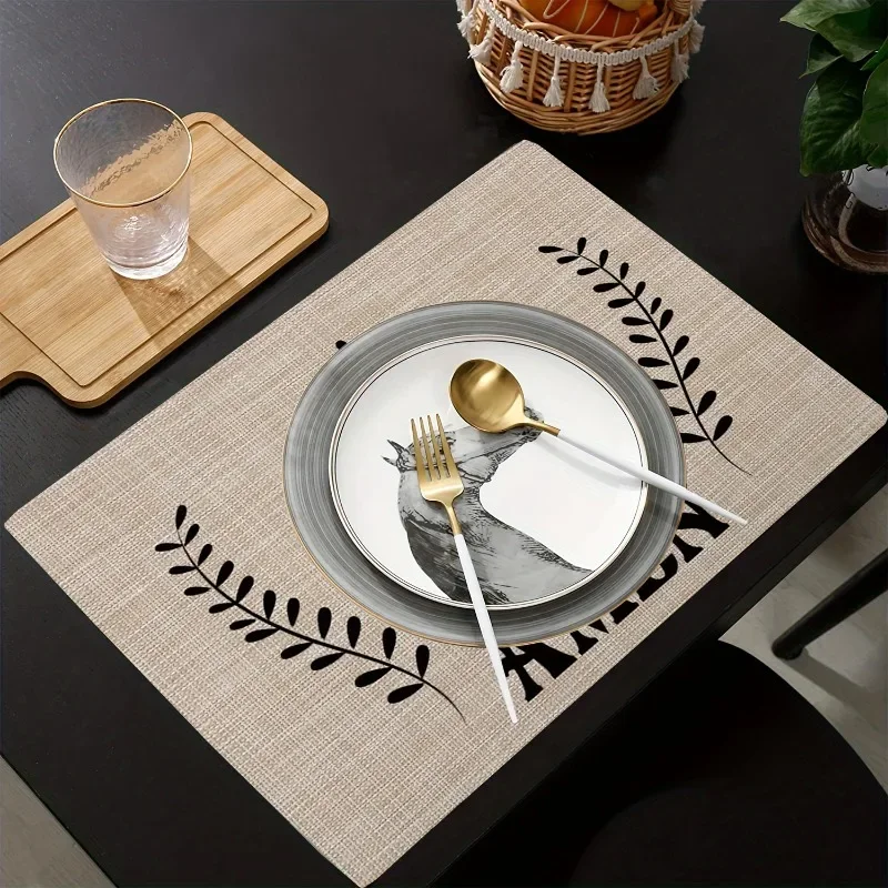 

1PC Blessing Table Pad Printed Font Linen Meal Mat Kitchen Tables Decoration Placepads Party Anti Scalding Protection Desktop