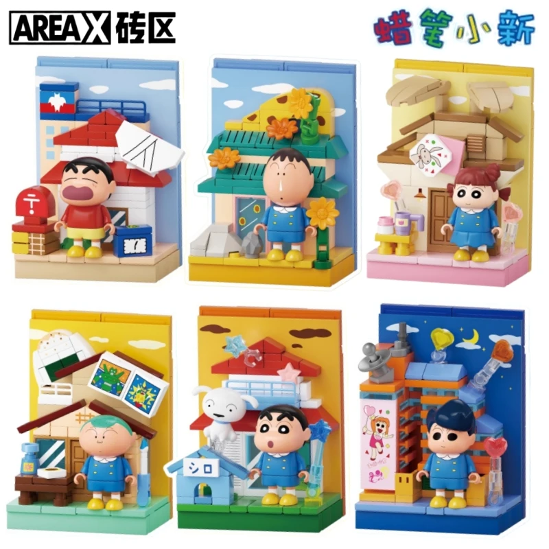 Anime Crayon Shin Chan Building Blocks Magnetic Refrigerator Sticker Ornament Puzzle Toy Cartoon Splicing Model Gift