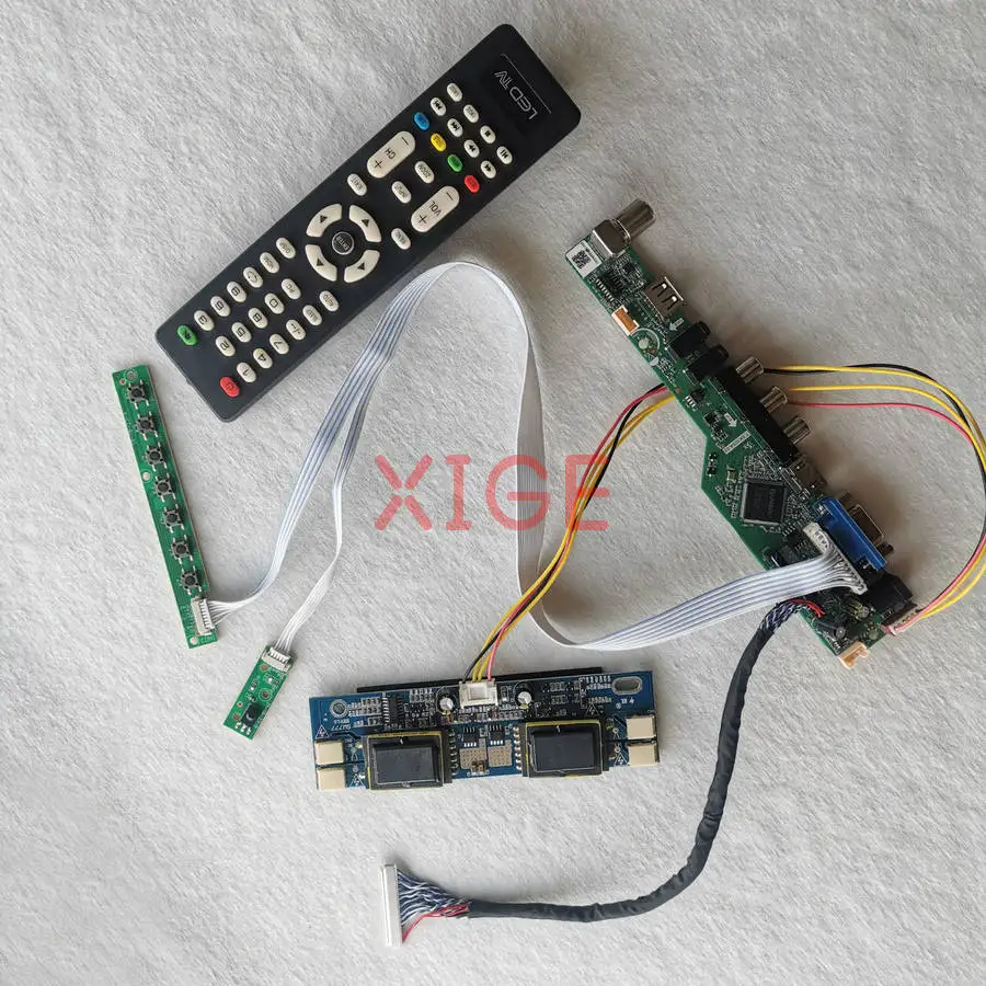 For CLAA216WA01 M185B1-L01 LCD Monitor Screen Drive Controller Board Kit DIY 1366*768 4-CCFL USB+AV+VGA+HDMI 1366x768 30Pin LVDS