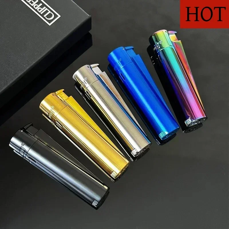 Clipper Metal Grinding Wheel Jet Lighter Outdoor Windproof Electronic Gas Turbine Lighter for Men\'s Gift Cigarette Accessories