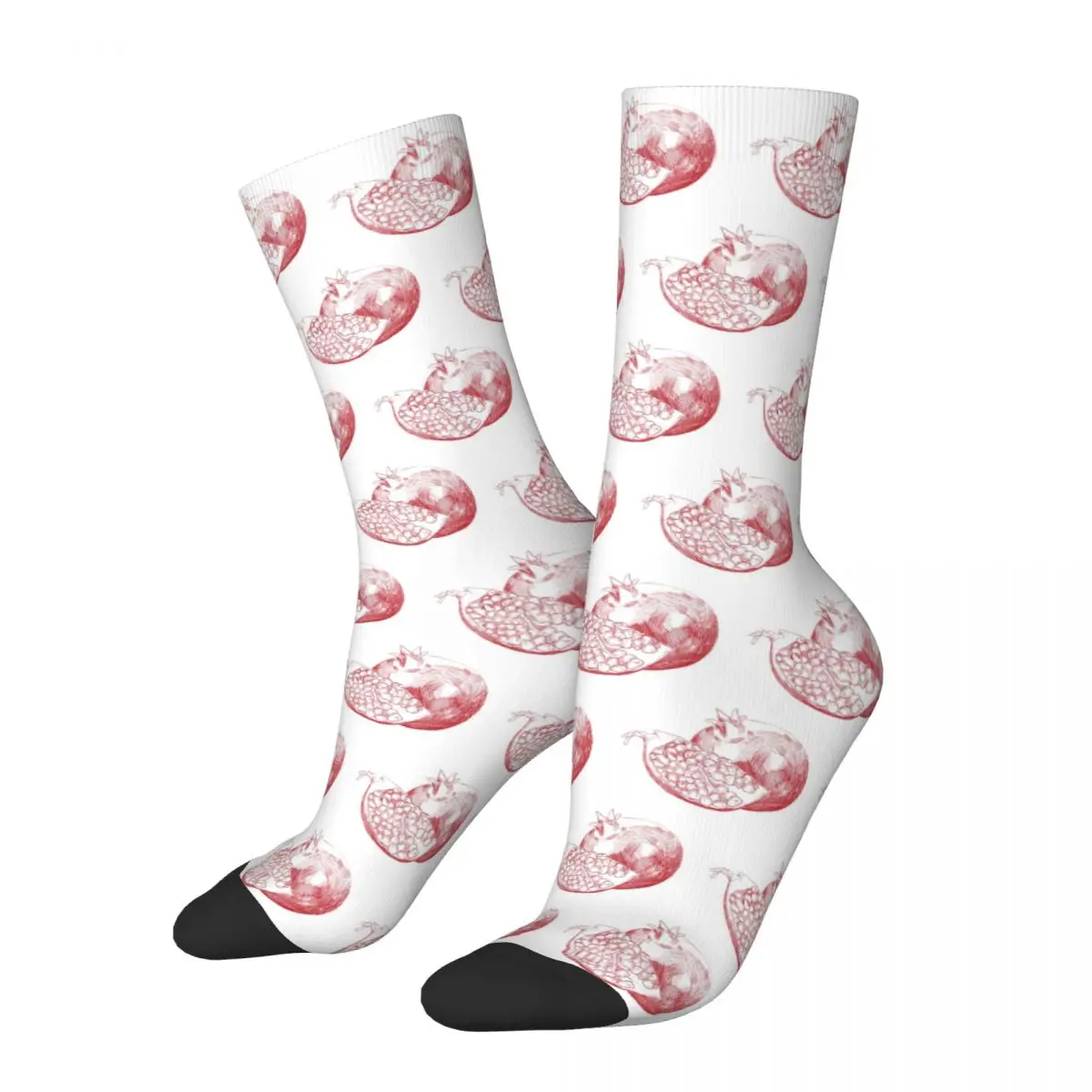 Pomegranate Sketch Socks Harajuku Sweat Absorbing Stockings All Season Long Socks Accessories for Unisex Birthday Present