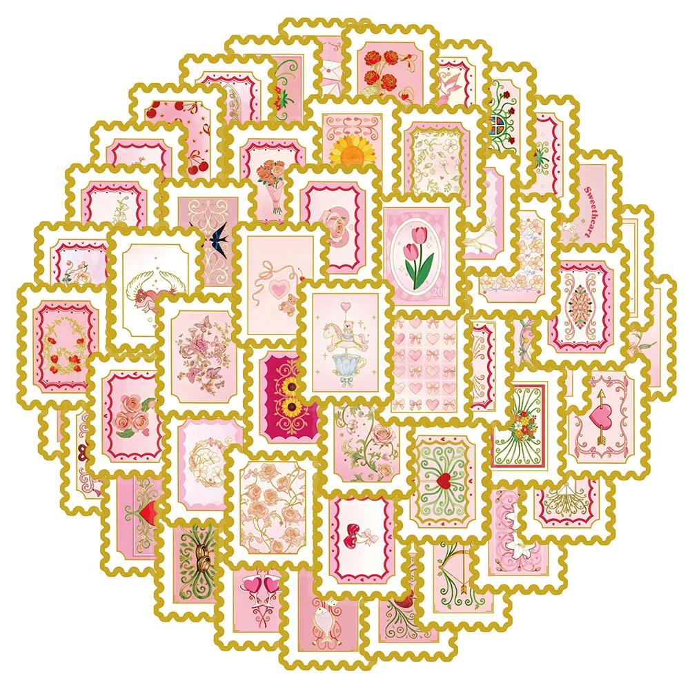 50 Stück Liebes-Stempel Cartoon Kreative Aufkleber DIY Handgemachte Materialien Handyhülle Laptop Gepäck Aufkleber