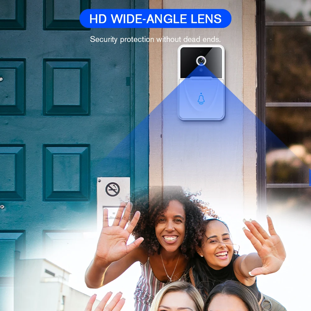 와이파이 비디오 초인종 카메라, 무선 야간 투시경, 스마트 홈 보안 HD 초인종, 내장 1000mAh 배터리, 비주얼 초인종 카메라