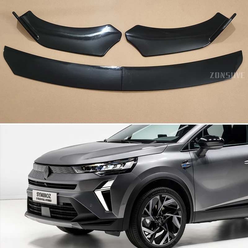 For Renault Symbioz 2024-on Year Front Bumper Lip Splitter Spoiler Body Kit Accessories Universal 4pcs