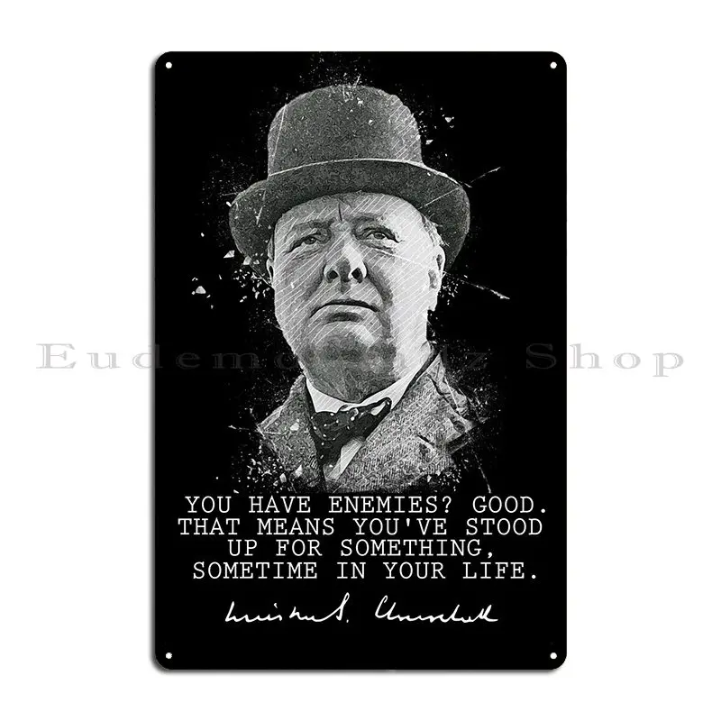 Winston Churchill Metal Plaque Poster Garage Club Pub Cave Printed Wall Decor Tin Sign Poster