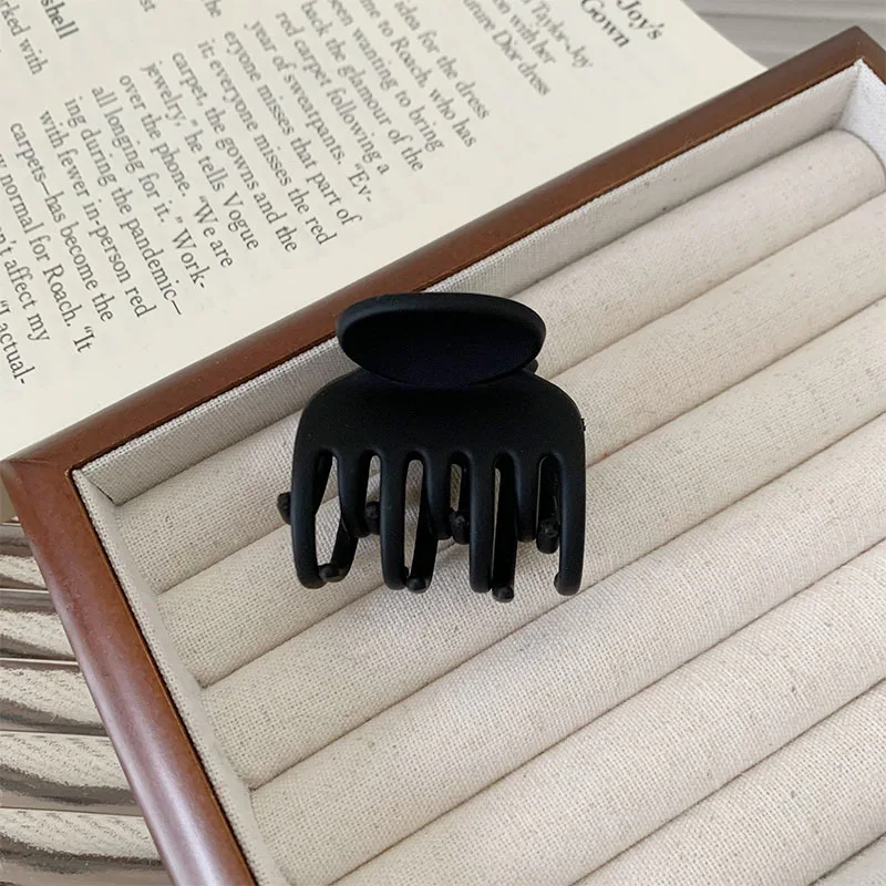 Small Frosted Hair Clip Basic All-Match Brown Hair Clip For Women image 2