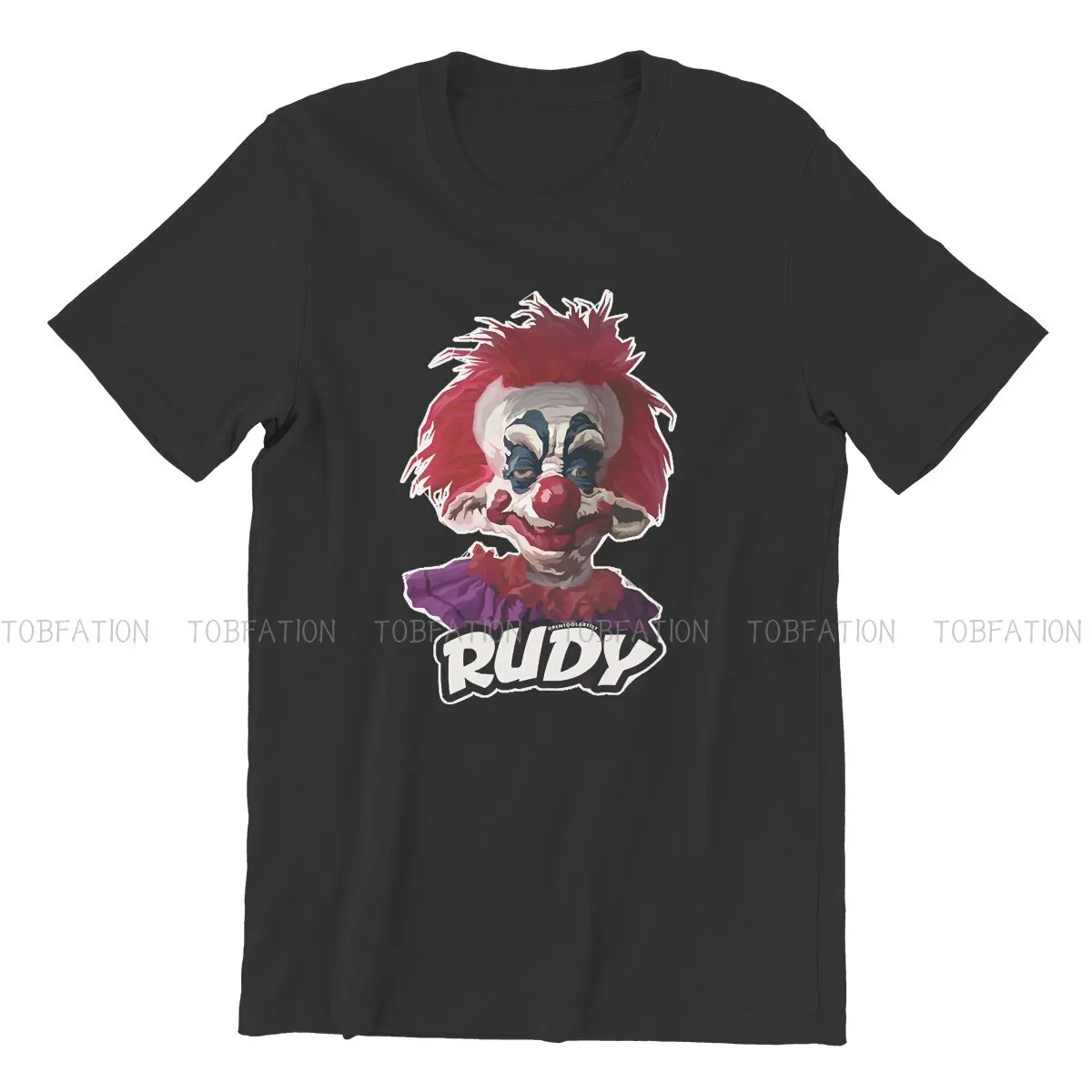 RUDY Classic  Round Collar TShirt Killer Klowns from Outer Space Horror Film Fabric Classic T Shirt Man's Clothes  Oversized