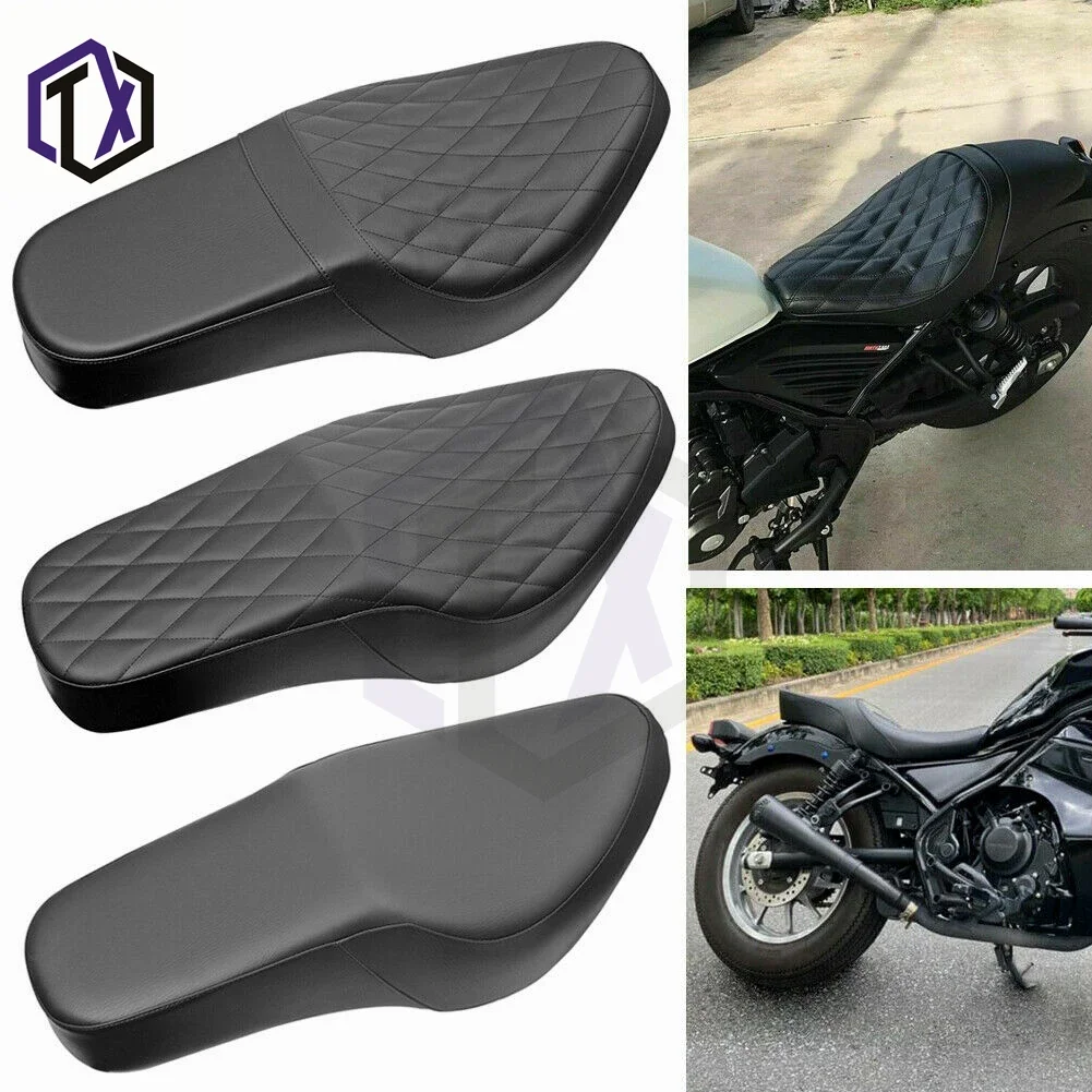 Motorcycle Black Two-Up Front Driver Rider Seat Rear Passenger for HODNA Rebel CM300 CM500 CMX300 CMX500