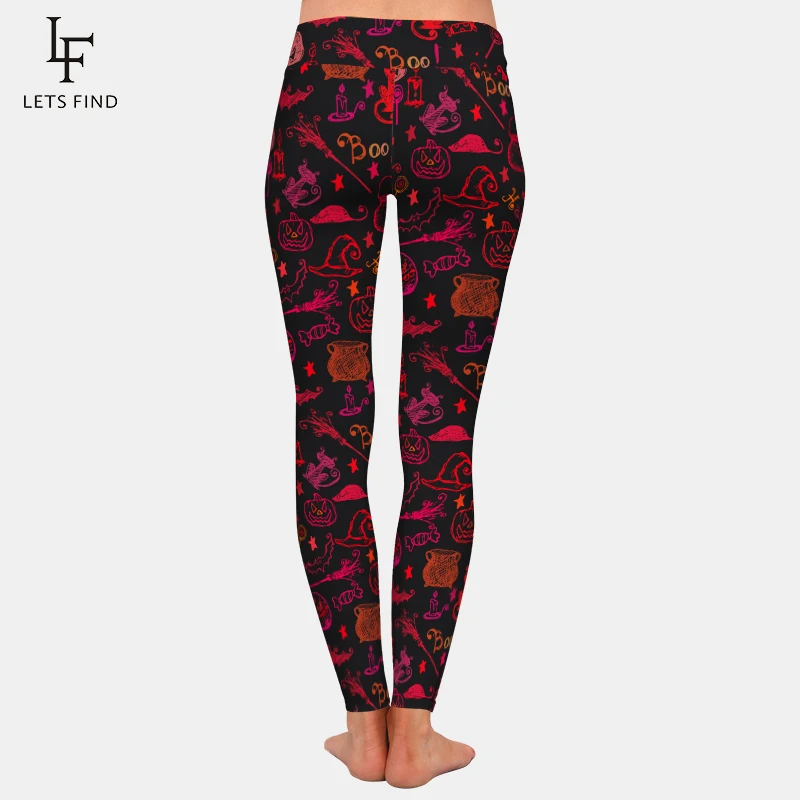 LETSFIND – Leggings de Fitness taille haute, en soie et lait, avec impression numérique, Halloween, cauchemar avant noël, nouvelle collection 2019