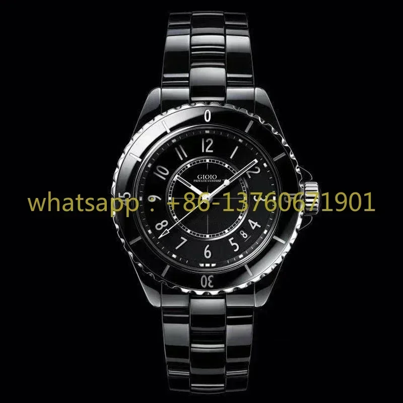 Luxury New Quartz Watch for Mens Women Ceramic Black White Sport Dress Wristwatch