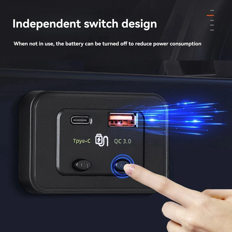 RISE-48W Dual Switch Fast Charging PD Modified QC Car Mobile Phone Charger 12V24V Suitable For Car RV Bus Bus Ship image 5