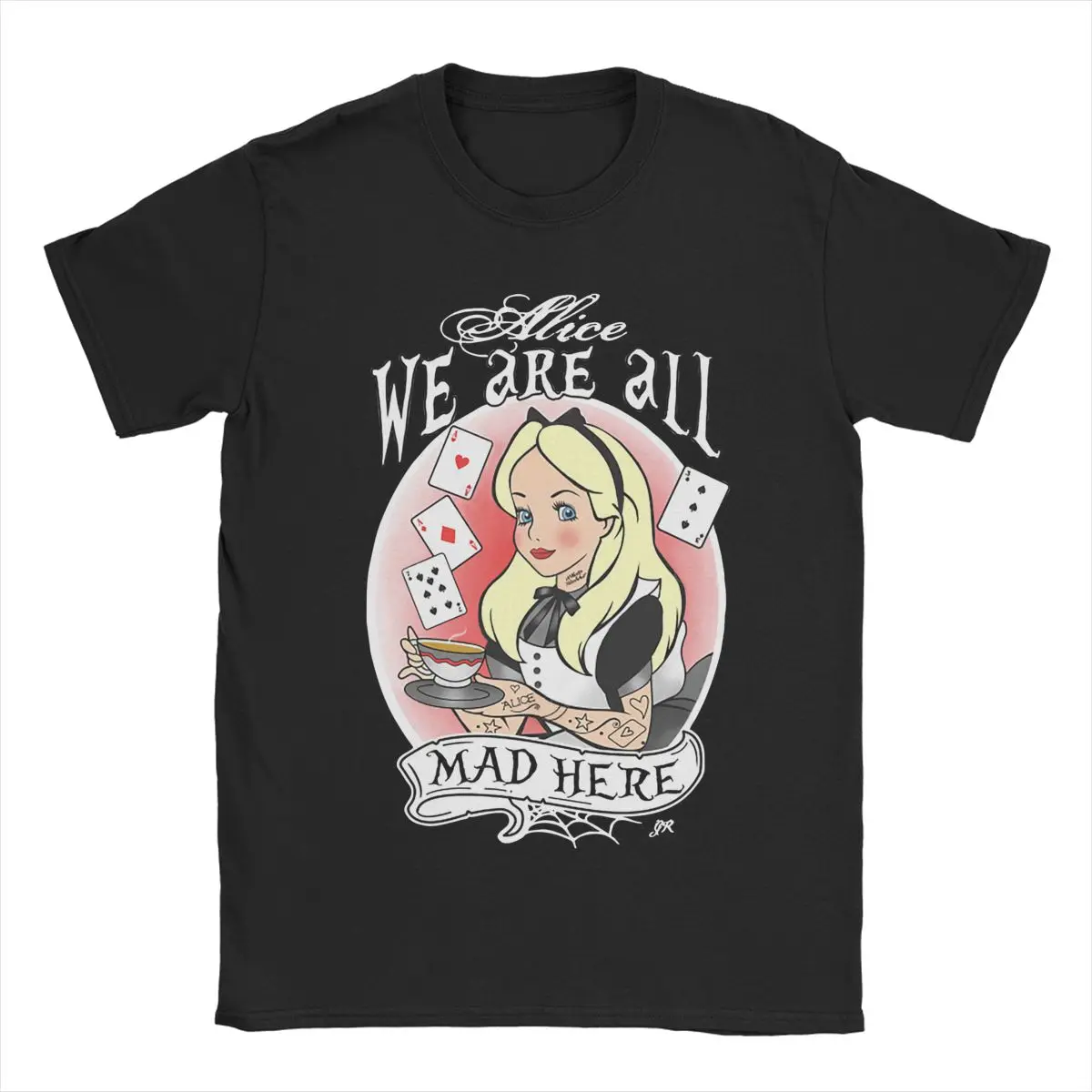 Men Women's T-Shirt Punk Alice In Wonderland Anime Humorous Pure Cotton Tees Short Sleeve T Shirts Crewneck Tops Plus Size