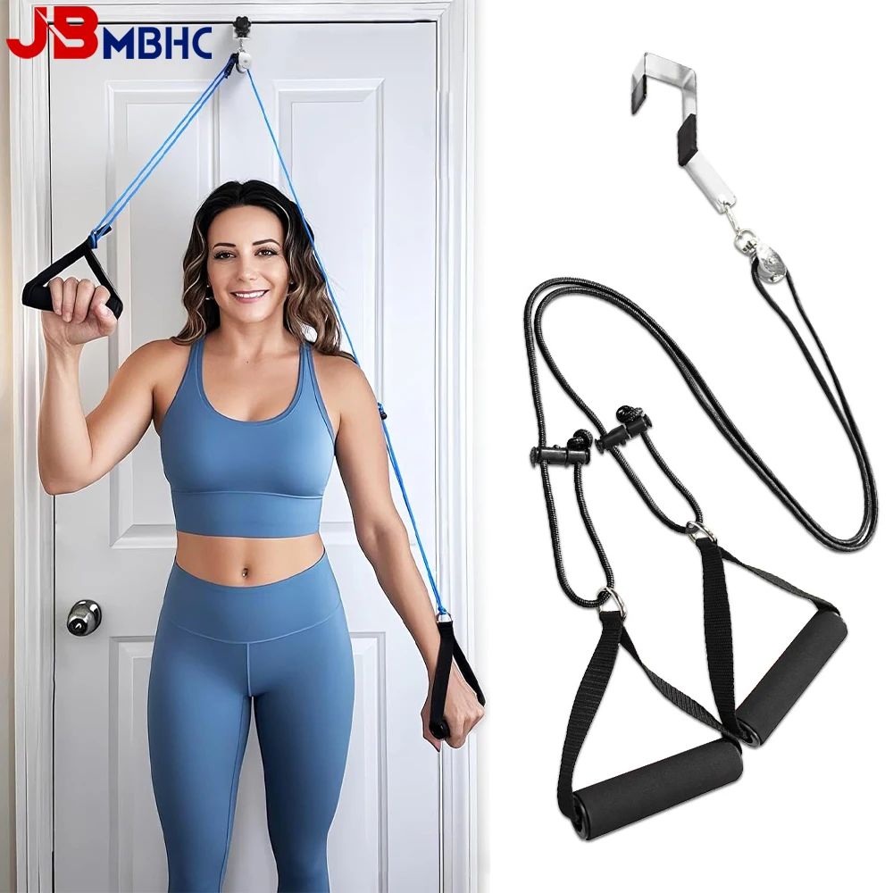 

Shoulder Pulley Trainer for Physical Therapy Adjustable Rope Length Shoulder Arms Pulley Over The Door Pulley for Shoulder Rehab