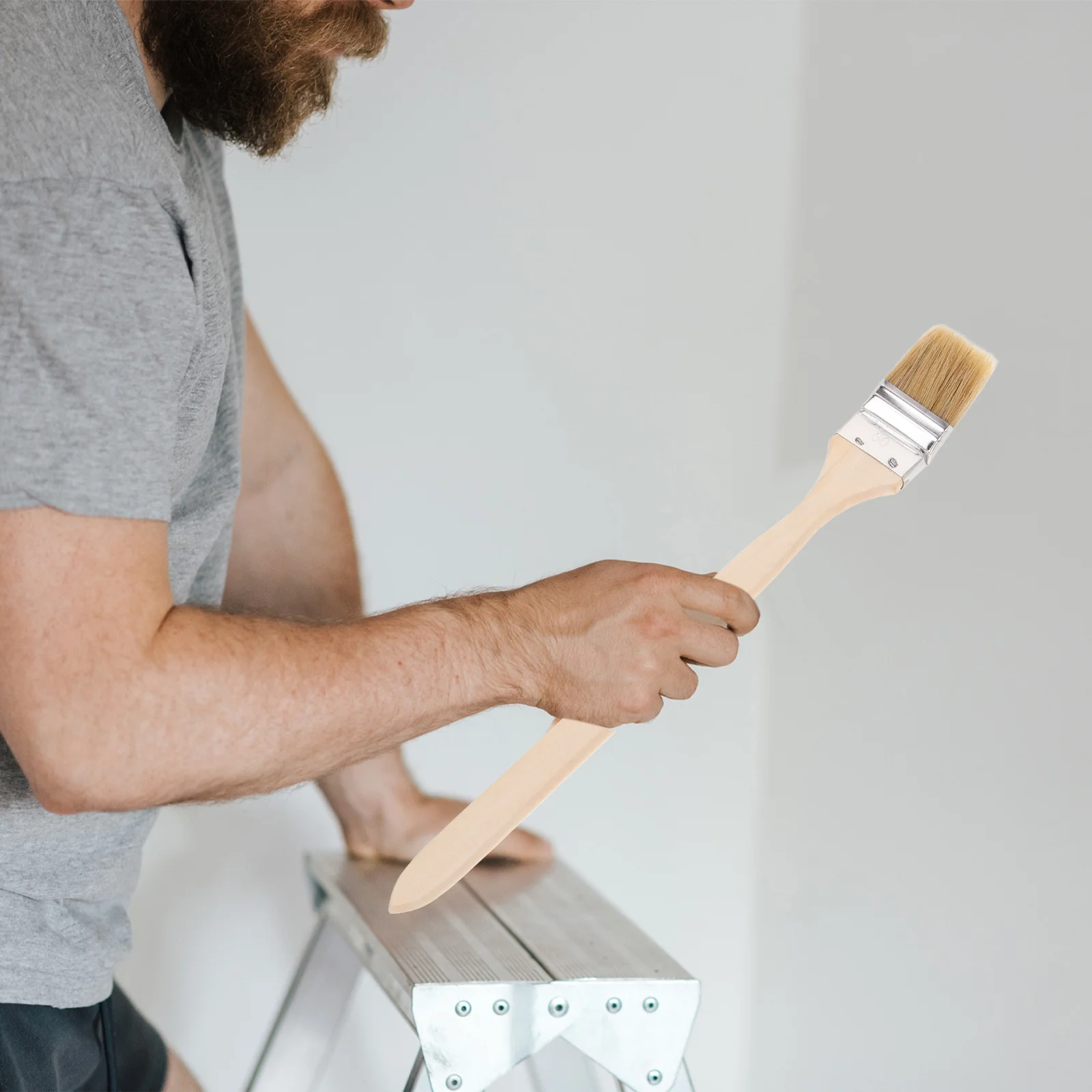 3 قطعة فرشاة طلاء برأس منحني شعيرات بلاستيكية أداة طلاء زوايا الحائط للأثاث زيت الخشب متعدد الاستخدام قابلة لإعادة الاستخدام محمولة