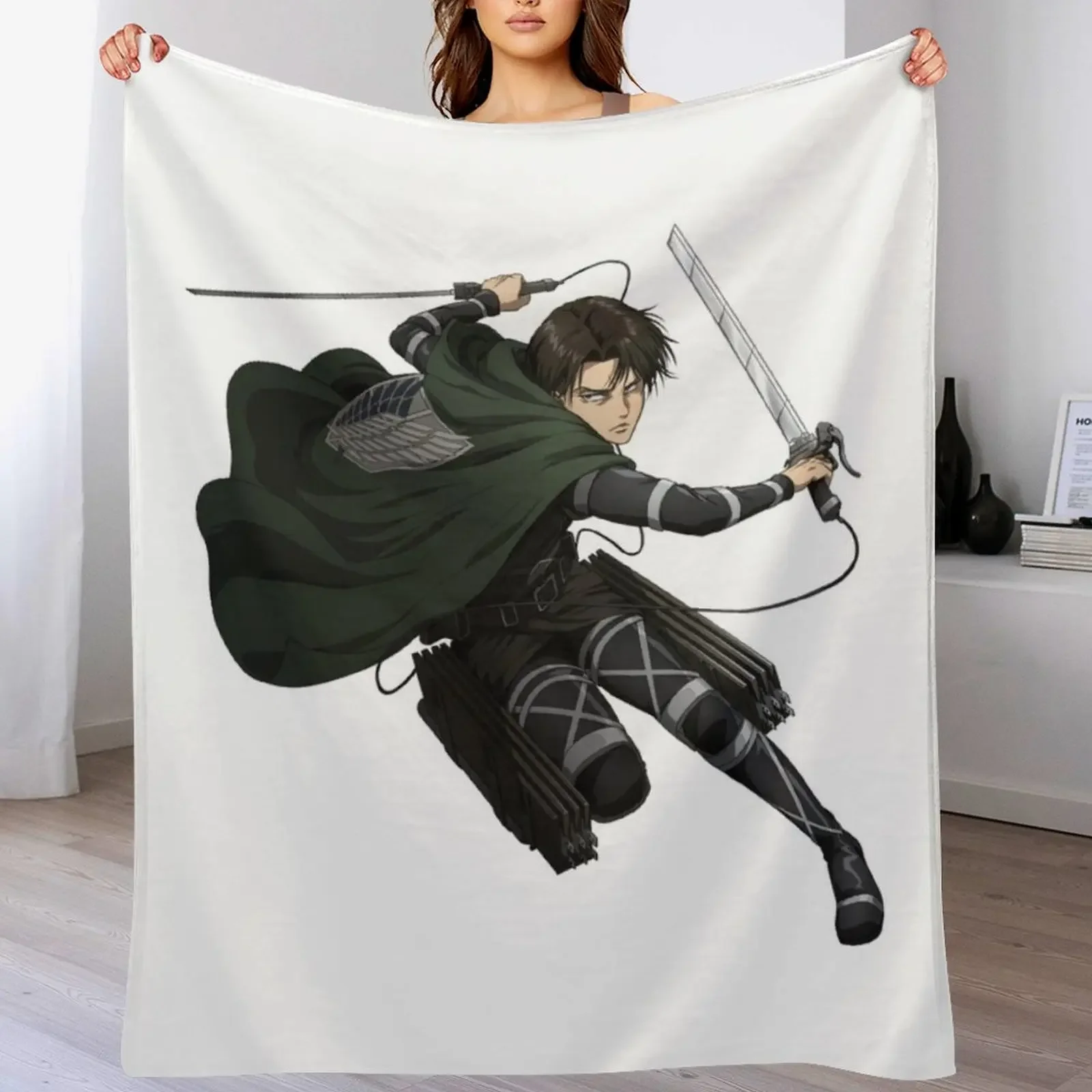 Levi Ackerman Throw Blanket Color Fast Cozy Throw Blanket
