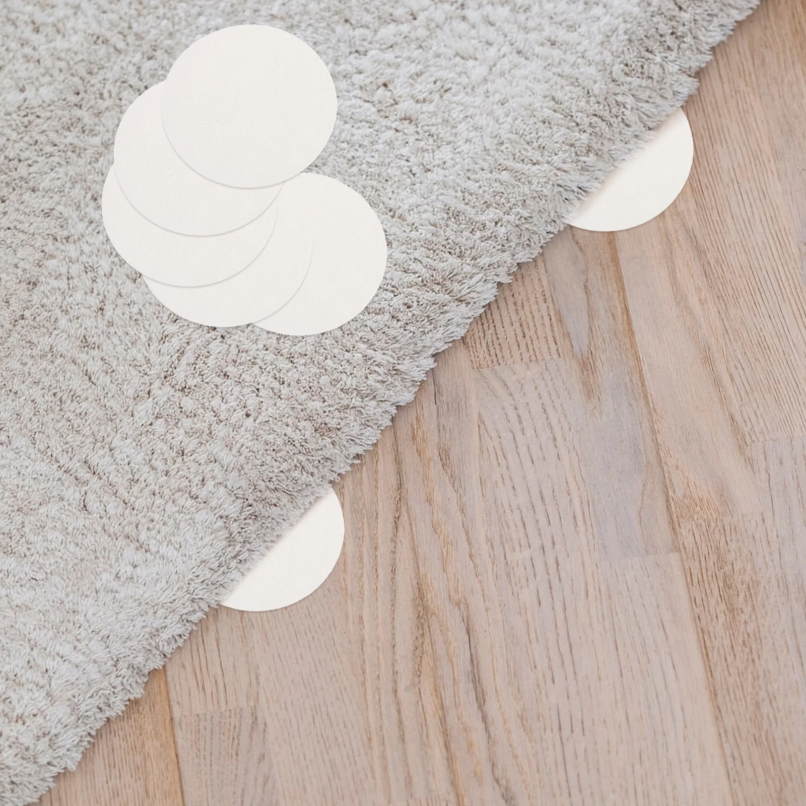 

30 Pairs Rug Pads Carpet Grippers Double Sided Hook Loop Tape Adhesive Stickers Anti Slip Tapes Reusable Washable Fixing Pads