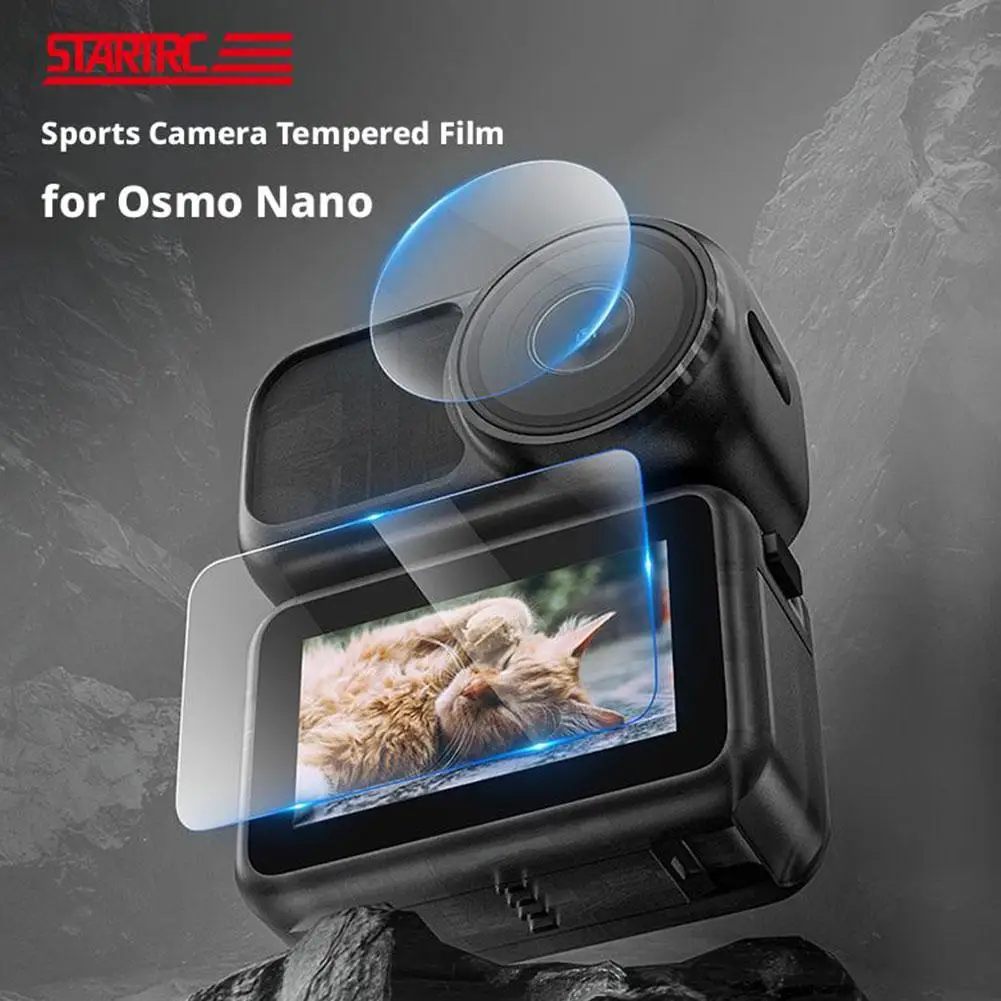 DJI Osmo Nano-Objektivschutz und Displayschutz aus gehärtetem Glas (2 Stück), Kameraschutz, kratzfestes und sturzsicheres Filmzubehör