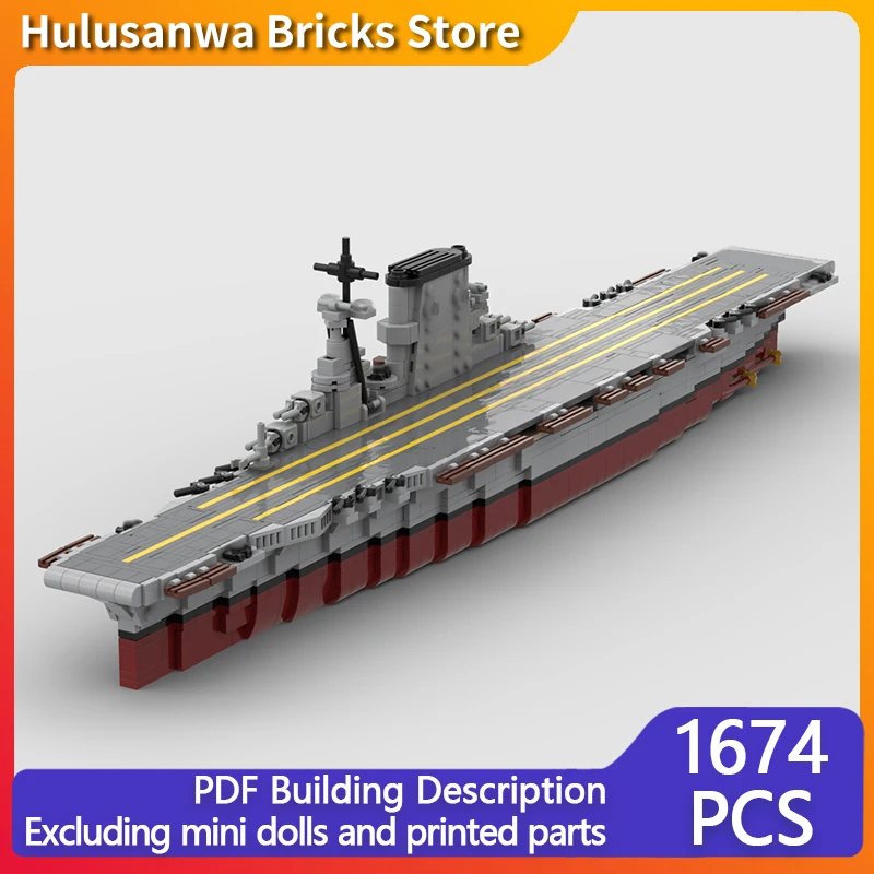 CV-2 WW2 Aircraft Cruiser Model MOC Building Bricks War Equipment Modular Technology Gifts Holiday Assemble Children Toys Suit