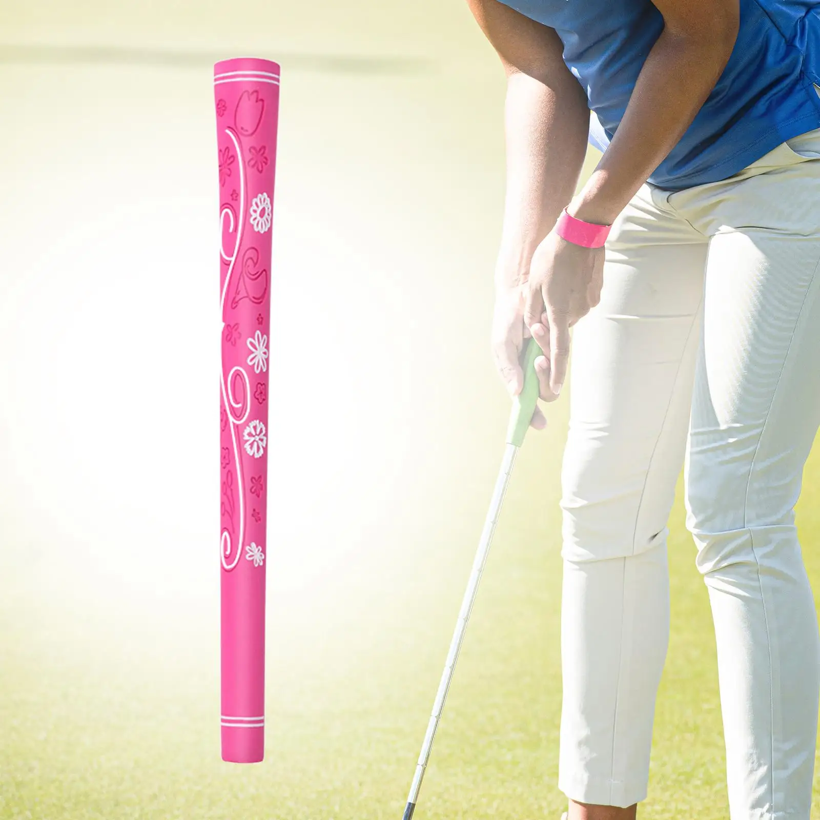 Golf Grip Comfortable Non Slip Strong Traction Shock Absorbing Lightweight Rubber Wood Clubs Grip Iron Clubs Grip Golf Club Grip