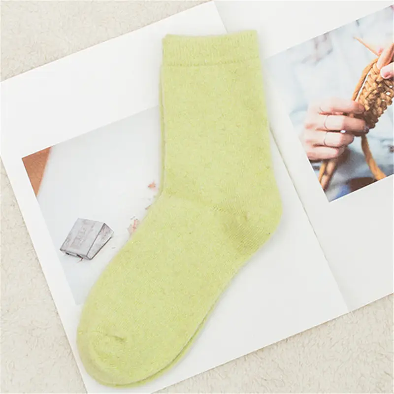 Sock Leisure Ankle Crew Fuzzy Autumn Winter Rabbit Fur Women mid-calf Thickened Warm Soft Wool Socks 8W96 - Image 6
