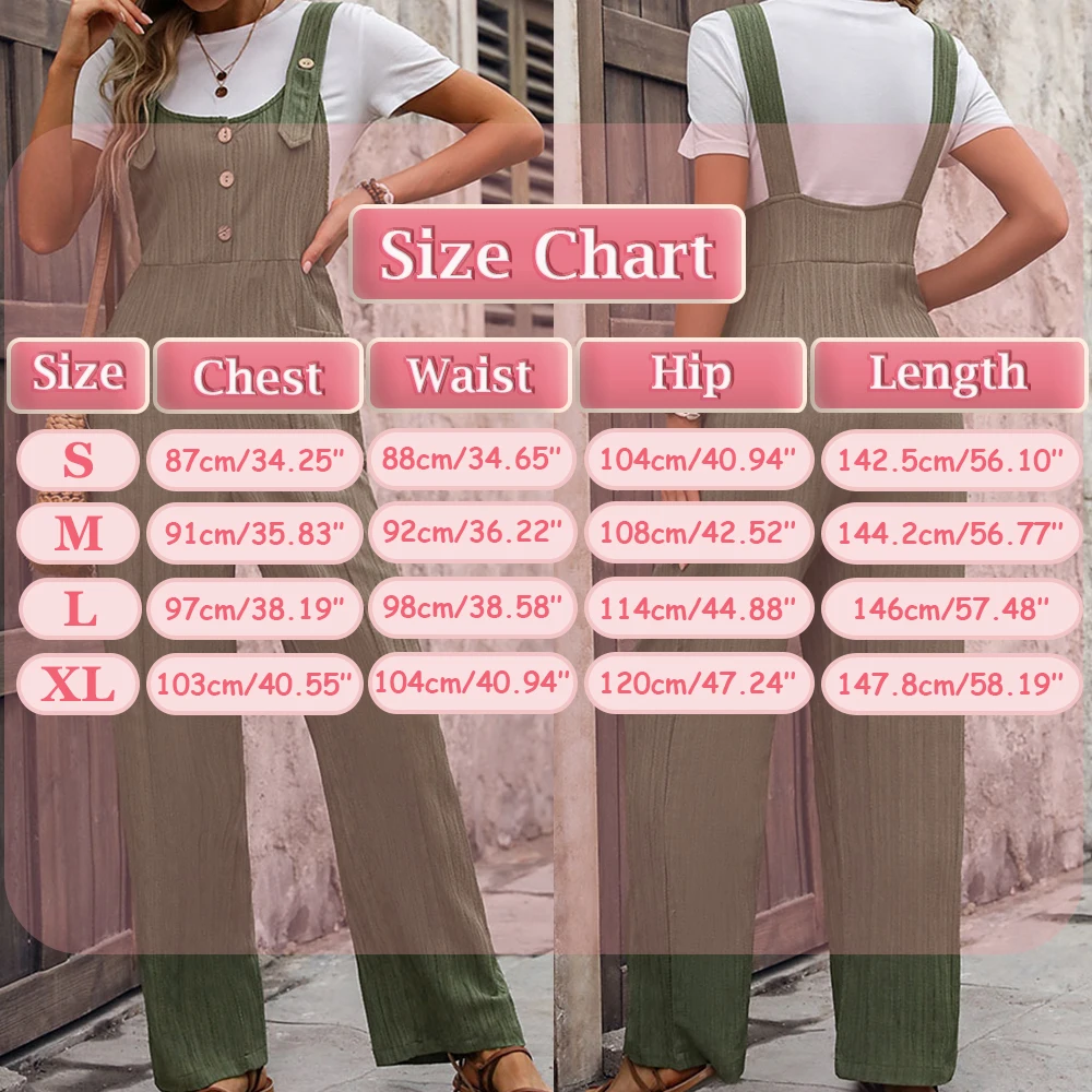 Women Slim Fashion Overalls Straight Leg Bib Jumpsuit Dungarees Ladies Summer Jumpsuit Casual Elegant Pocket Overalls Streetwear