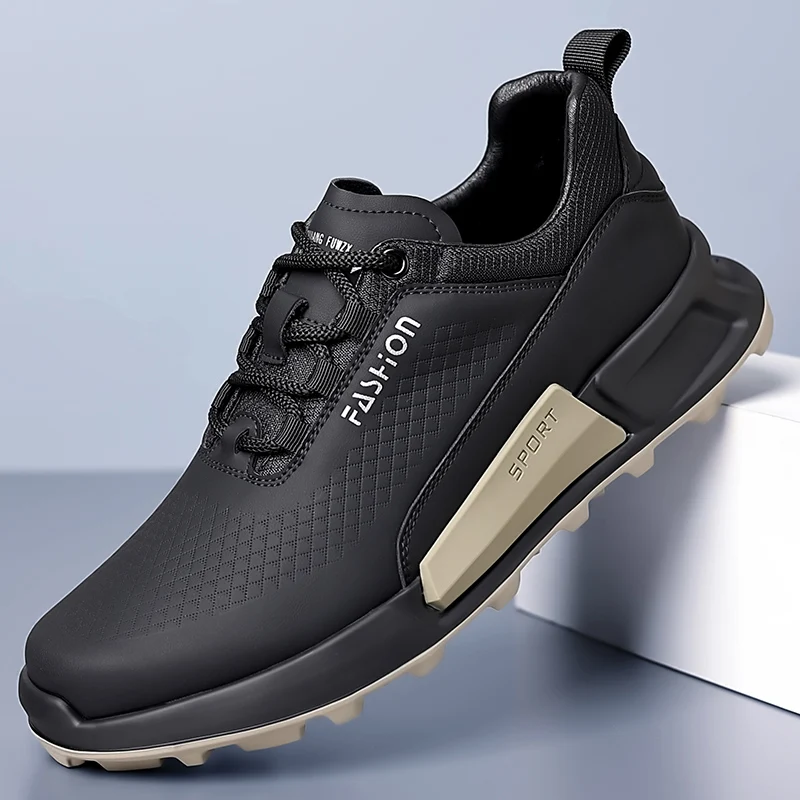 

Men's Shoes New Autumn Men's Soft-Soled Sports Shoes Men's Outdoor Running Shoes Thick-Soled Casual Leather Shoes