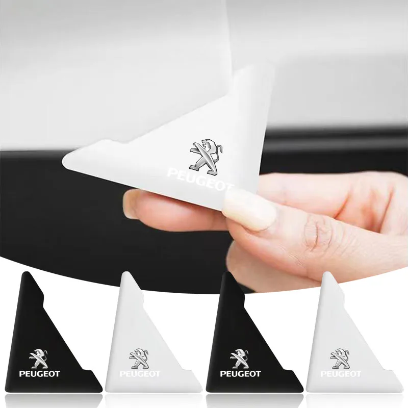 2Pcs Car Door Corner Cover Bumper Crash Anti-Scratch Protection for Peugeot Partner 3008 4008 206 207 307 108 Wheel Center Caps