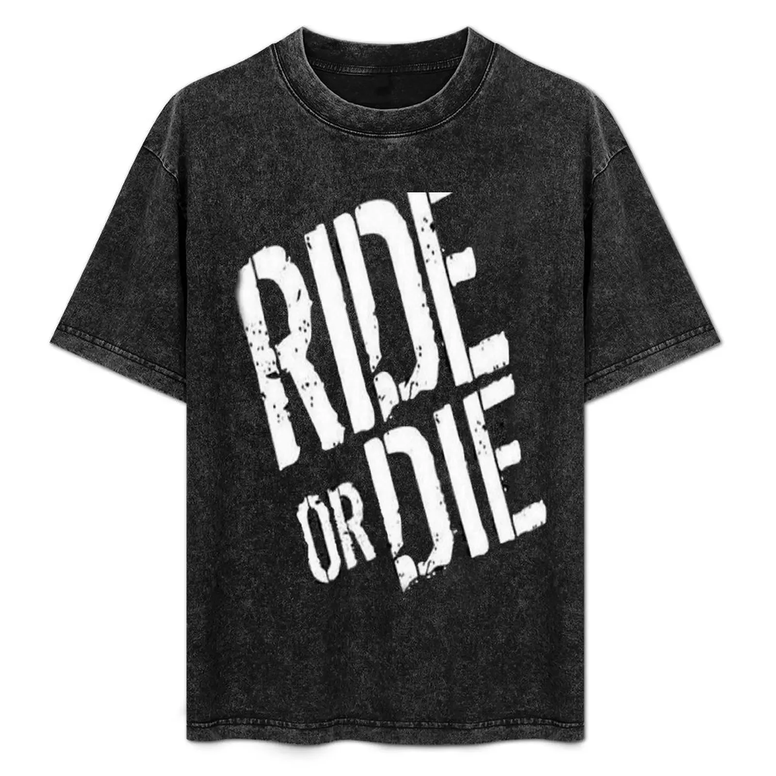 تي شيرت Ride or Die تي شيرت عتيق تي شيرت أنيمي كبير الحجم للرجال
