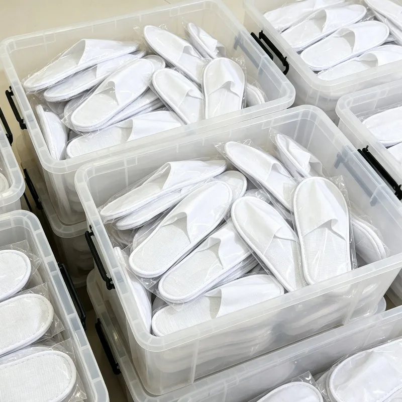 40pairs 2026 White Hotel Slipper Unisex Disposable Slippers for Home Guests Non-Slip Bathroom Spa Slippers Shoes for Men Women view 2
