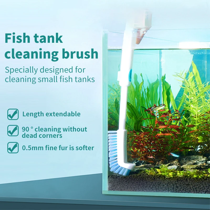 Scalable Aquarium Algae Cleaning Brush Nylon Brush Aquarium corner Cleaner Fish Tank Stain Cleaning Tools Accessories For Home