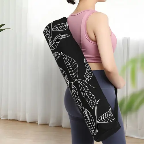 Imagen 2 del producto Mochila impermeable con estampado de hojas para Yoga, bolso grande para gimnasio, esterilla, Pilates, Fitness, entrenamiento