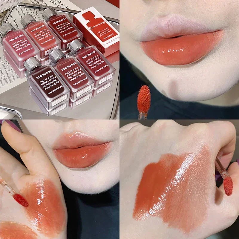 Mirror Water Light Lip Gloss Waterproof Lasting Non-stick Cup Jelly Liquid Lipsticks Moisturiz Hydrating Lip Glaze Korean Makeup