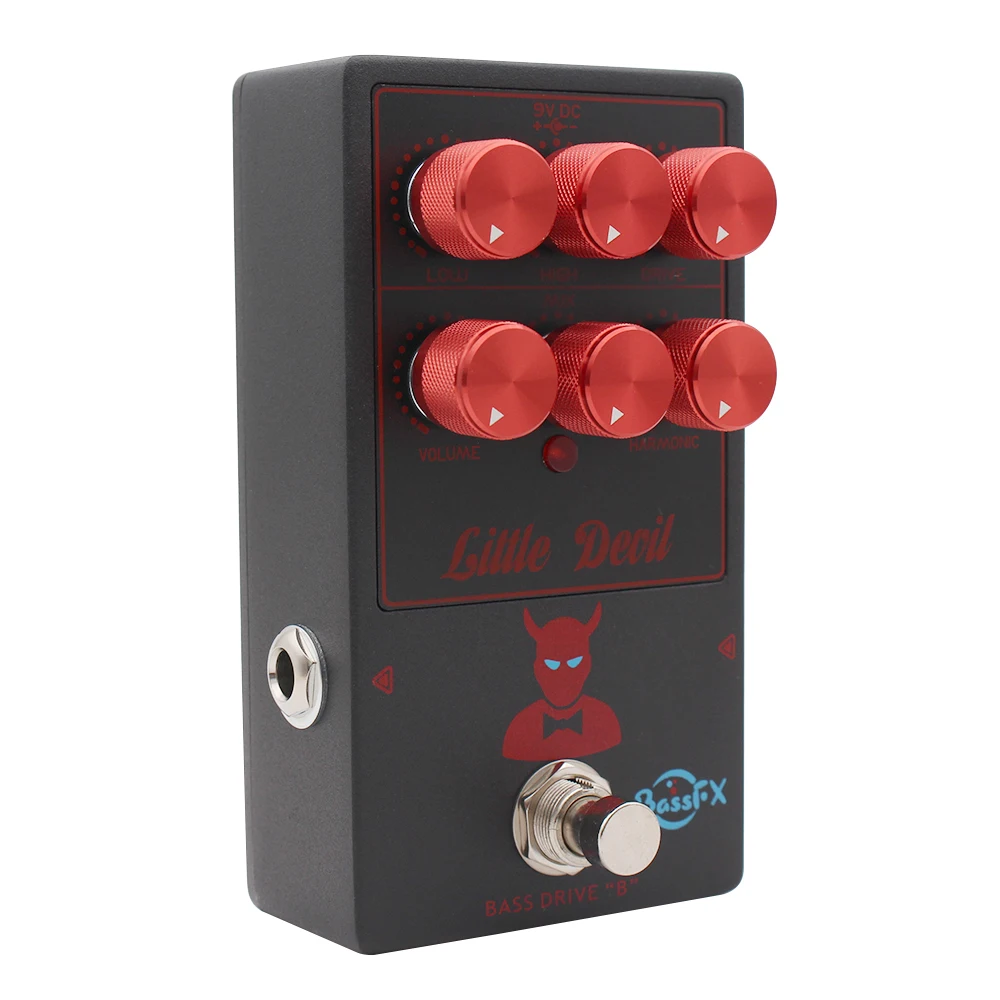 Fanmuzk Little‑Devil Bass Tube Amplifier Emulation Stompbox 2‑Band EQ Drive Mix Harmonic Adjust Analog Tone Effect Pedal forBass