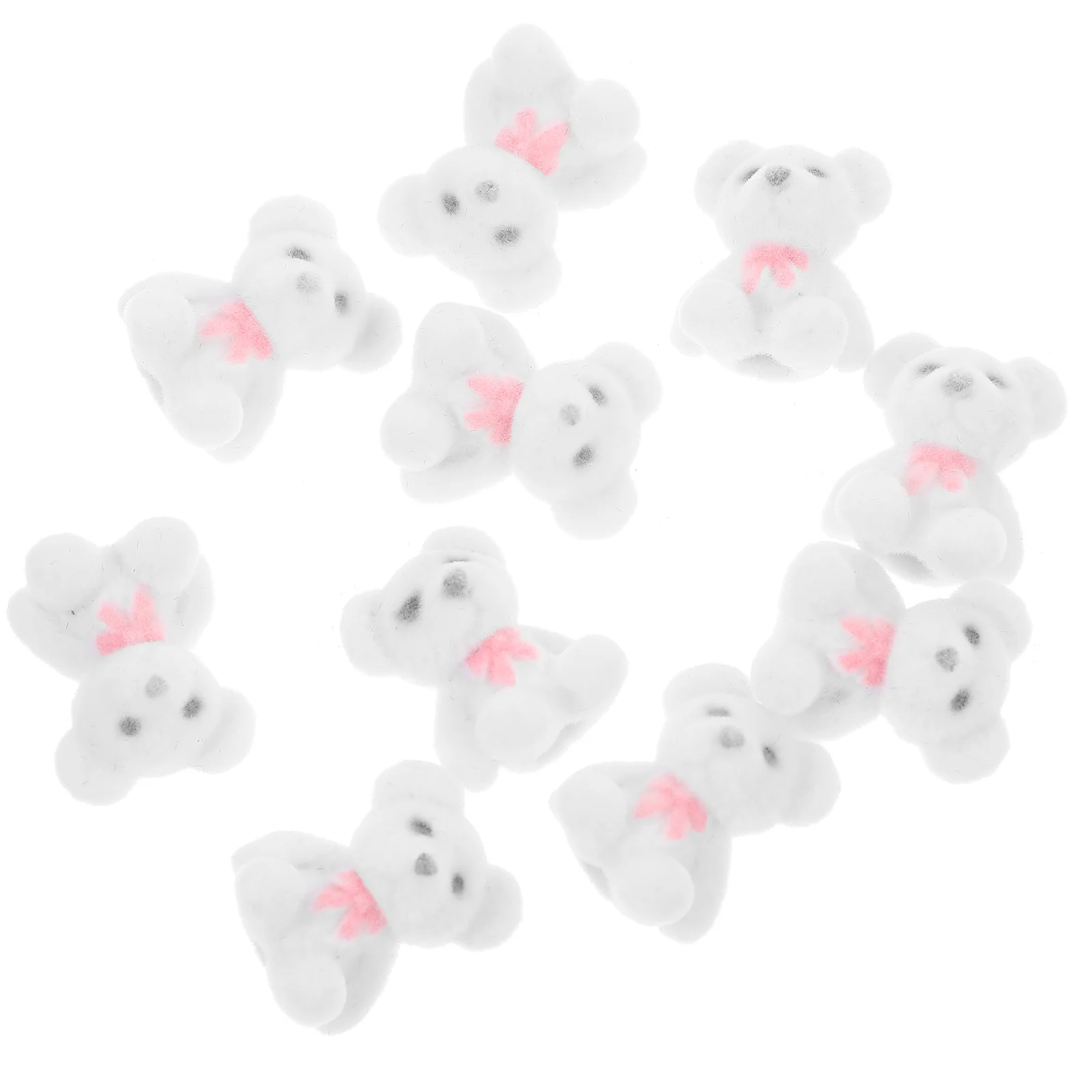 

2pcs 2 Count Bear Decorations Miniature Figurines Wedding Flocked Decors Pvc Garden Tiny Statues Kleines Kuscheltier