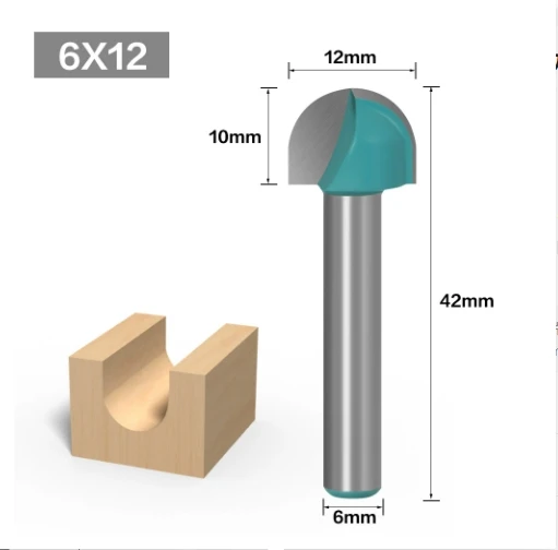 Usongshine TwoTrees 6 mm round-bottom cutter, Φ6 x 12 x 9.5, with cutter housing