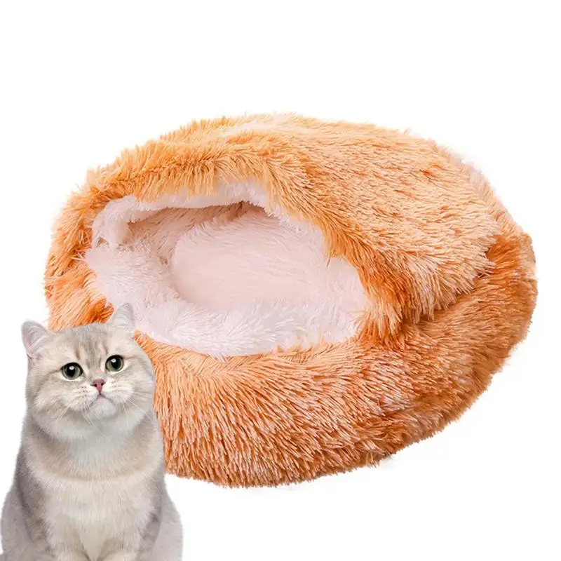 Dog Bed Washable Pet Beds Cat Beds Soft Plush Cat House Bed For Dog With Slip Resistant Bottom Cat Cave Bed Machine Washable Pet