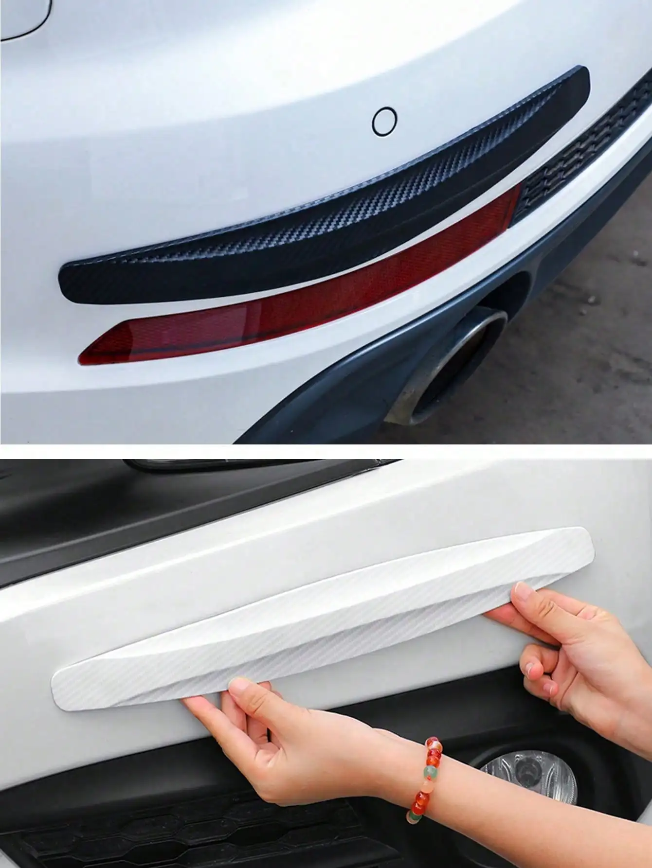 2Pcs Car Bumper Anti‑Collision Strips, Anti‑Scratch Sticker, Front Bumper Anti‑Impact Protector, Universal Modified Decorative A