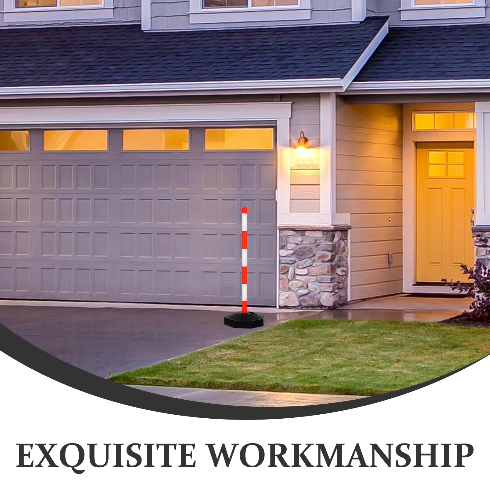 

Warning Traffic Safety Barrier Parking Guide Column PE Pile Delineator Post Base Road Cone Driveway Guard Security Post Traffic