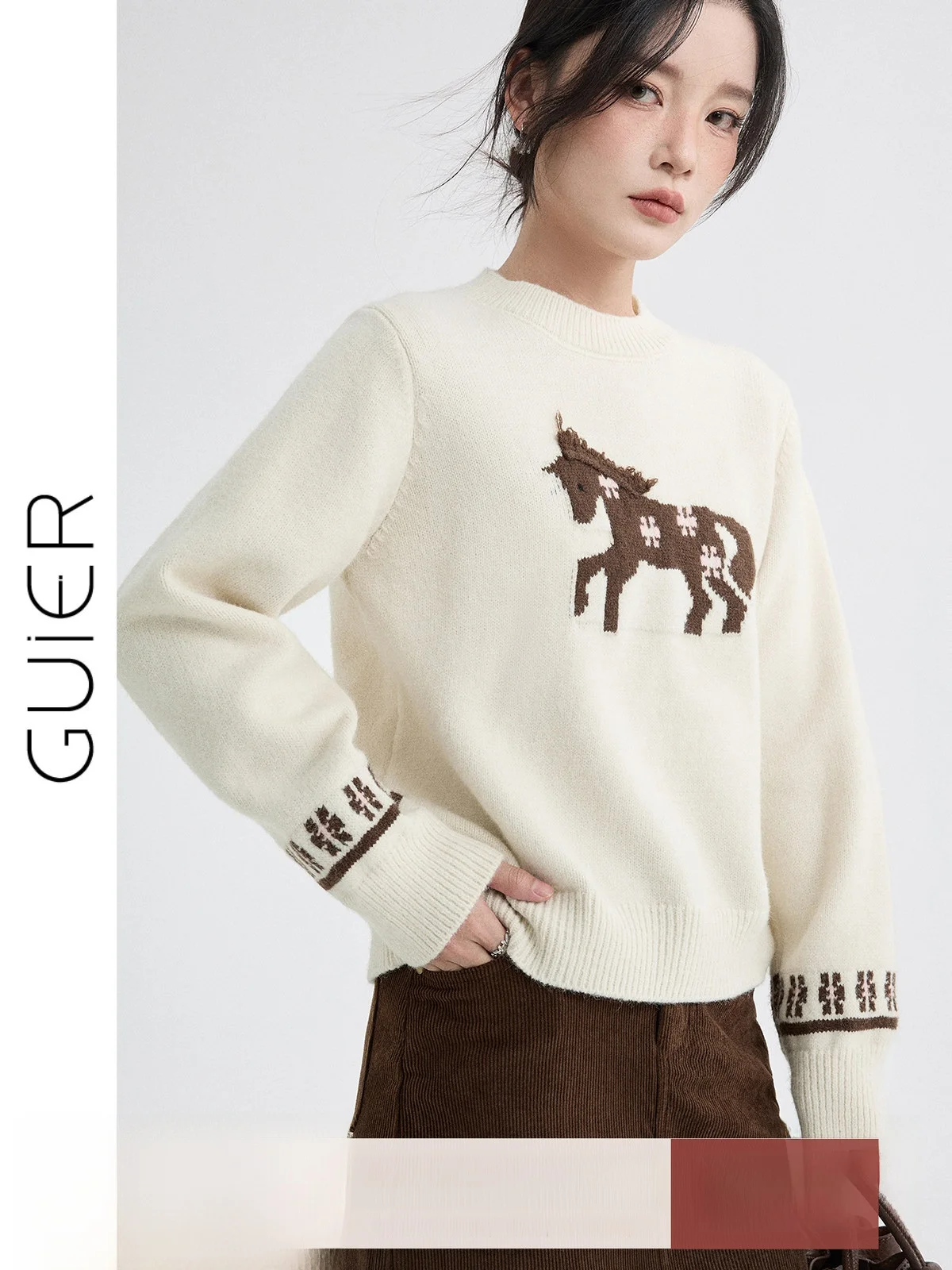 

Женский вязаный свитер с круглым вырезом, узорчатый, весенний, новый, винтажный дизайн, повседневный, удобный, с длинными рукавами