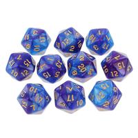 20 Sided D20 Dices Double Colors Dice for Playing RPG Board Game Favours and Math Teaching, Pack of 10