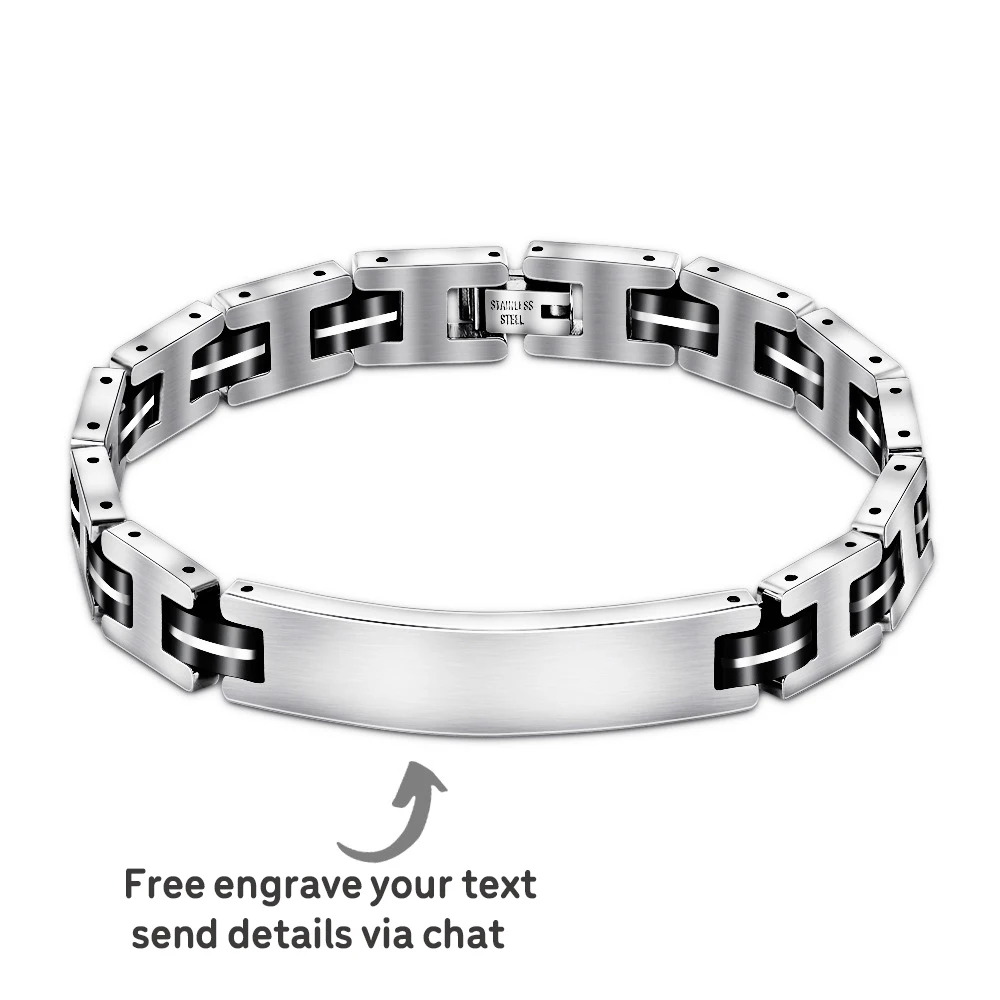 

Stainless Steel Men Bracelet Free Engrave your text Motorcycle Men Bracelet Jewelry Stainless Steel Men Bangle Jewelry gift