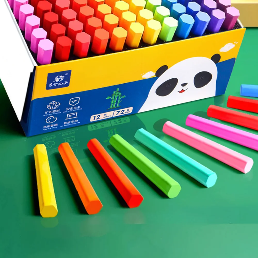 Vivid Colored Dust Free Chalk For Teachers Blackboard Writing Supplies Smooth Art Drawing Tools Educational Kit