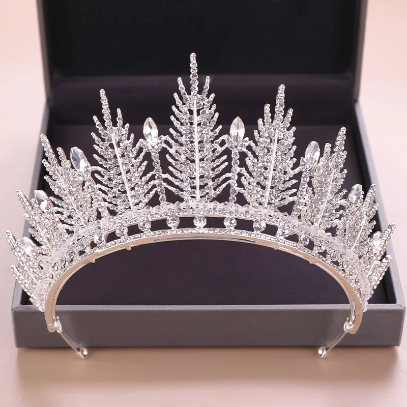 Wedding Crown Crystal Rhinestone Crown Bridal Hair Jewelry Silver Color Tiaras Crowns For Brides Diadem Bridal Hair Accessories image 6