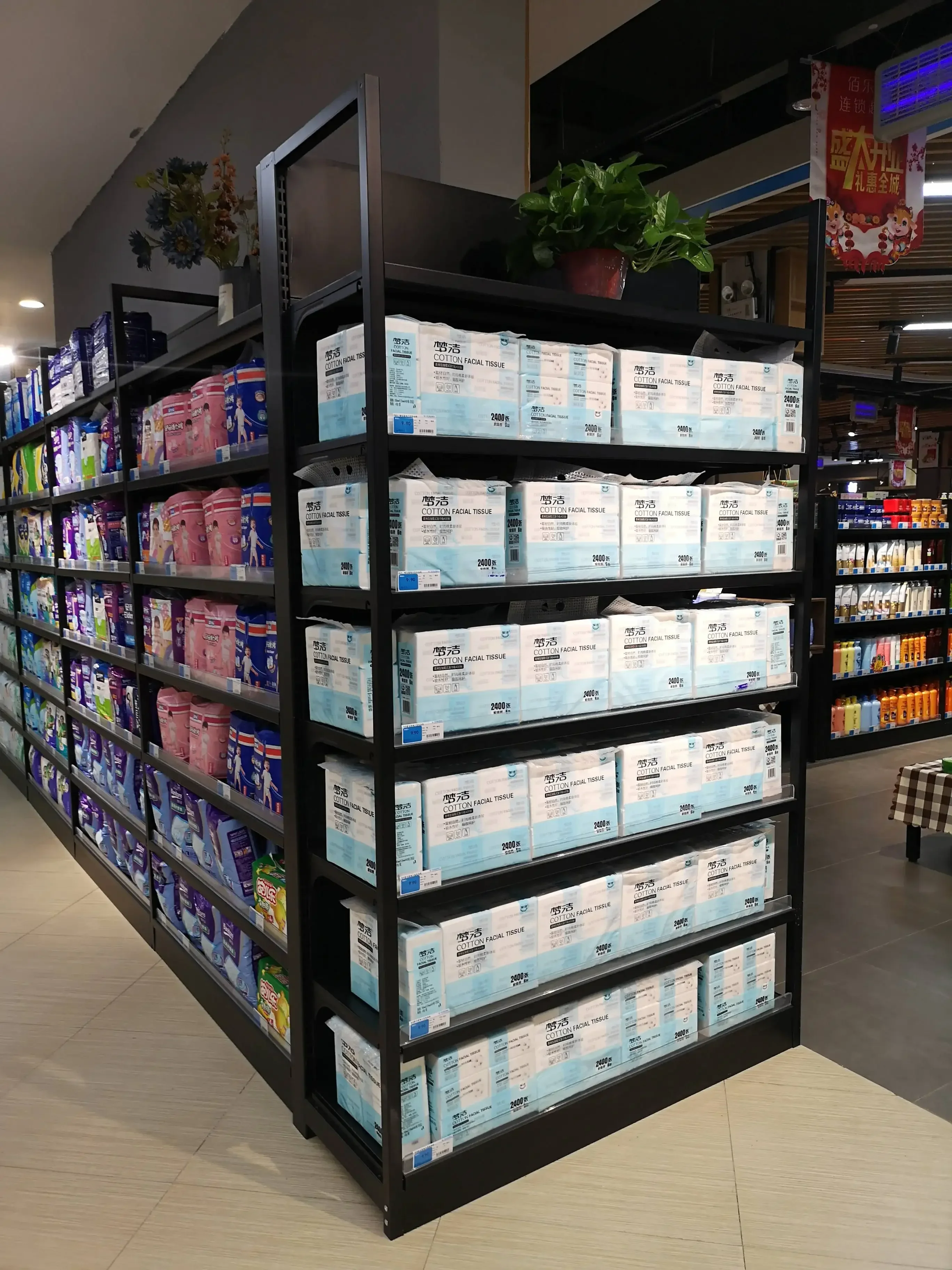 Gondola Shelving High Load Capacity Shop Racking Wall Sided Supermarket Shelf