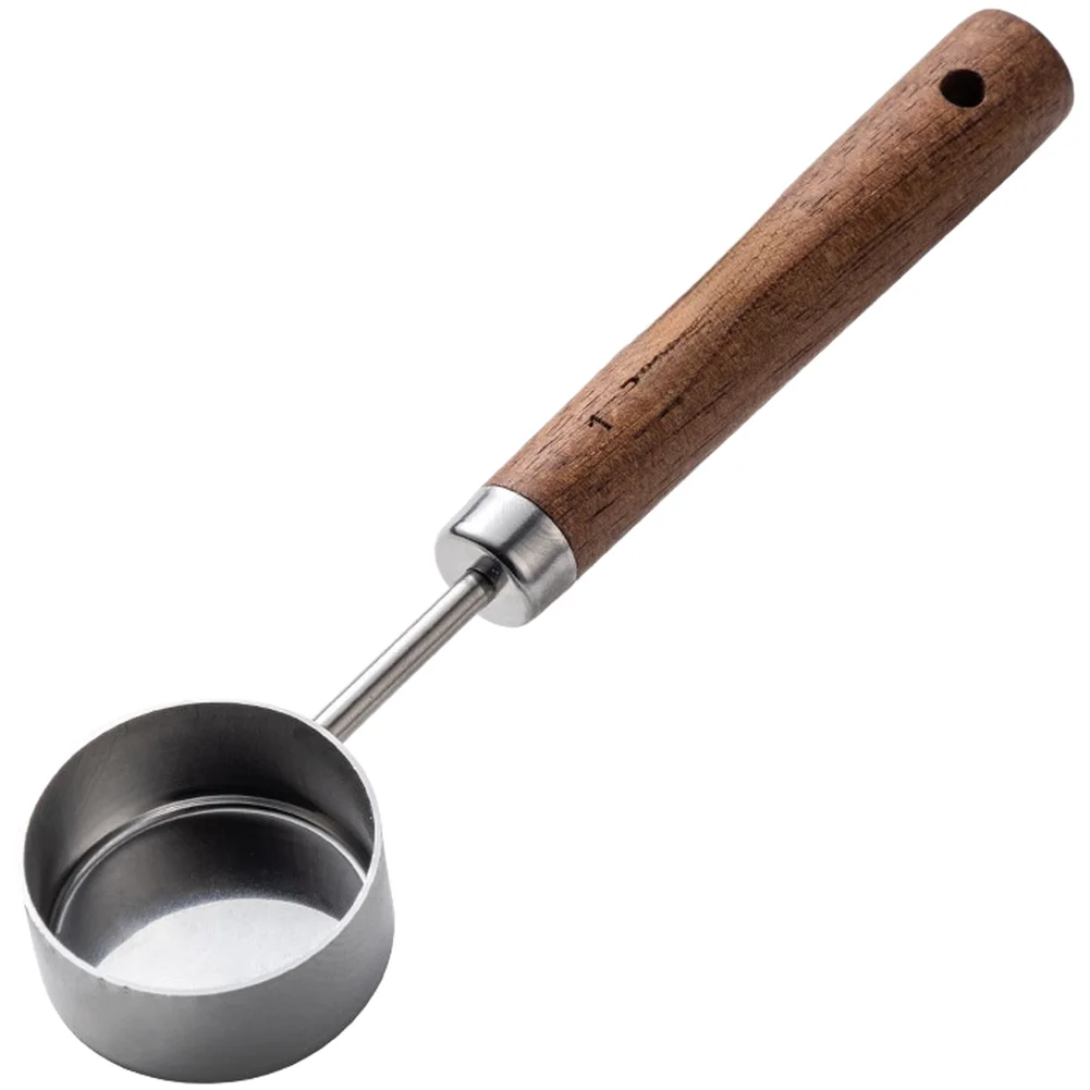 Stainless Steel Coffee Scoop with Walnut Handle 15ml Measuring Spoon for Precise For Ground Coffee and Kitchen Measurement