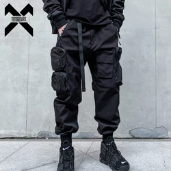 2025 Spring Hip Hop Tactical Cargo Pants Men Multi Pocket Joggers Trousers Functional Elastic Waist Fahsion Streetwear Pant