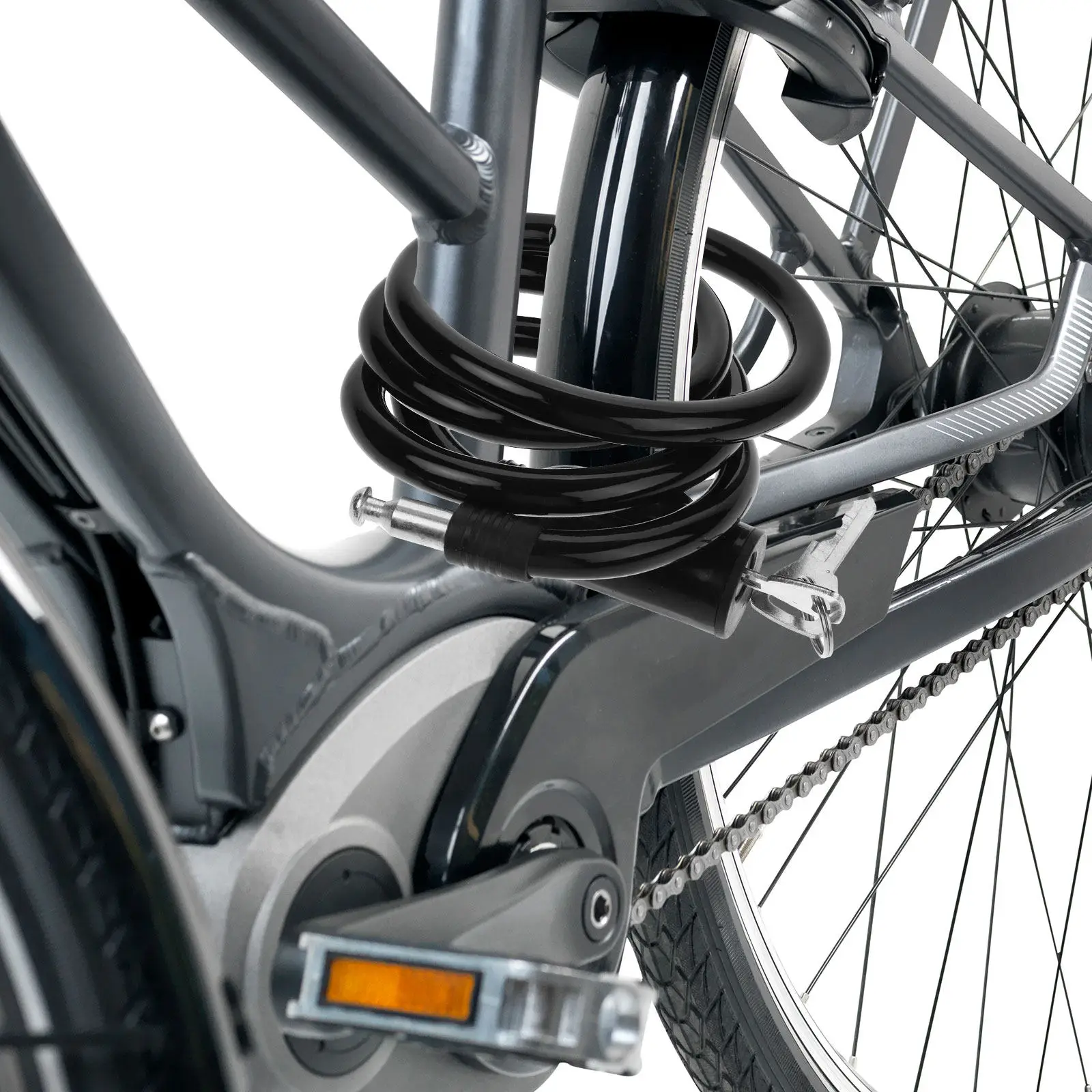 

High-Strength Bicycle Lock Portable Metal Cable Chain Lightweight Security Lock for Electric Mountain Bikes Motorcycles