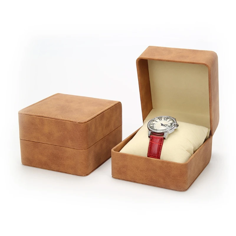 Single Leather Watch Box Luxury Flip Watches Storage Boxes Man Jewelry Organizer Packaging Case Portable Gift Watch Box