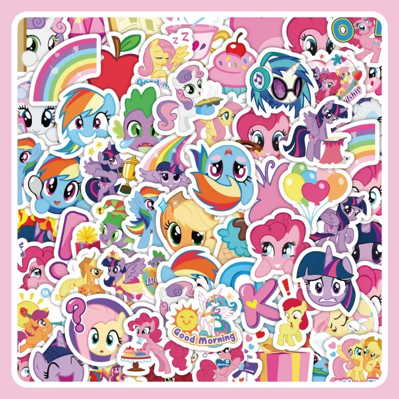 Pegatinas de dibujos animados My Little Pony para niños, etiquetas adhesivas de juego de juguete, etiqueta de sellado de regalo DIY, suministros de